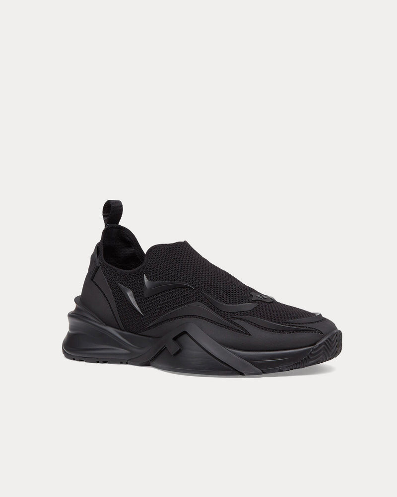 Fendi Flow Mesh Running Black Slip On Sneakers - 3