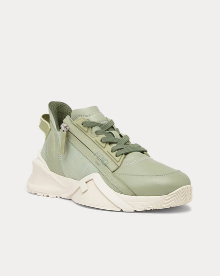 Fendi Flow Leather Green Low Top Sneakers - 3