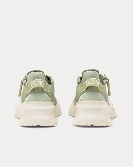 Fendi Women's Flow Leather Green Low Top Sneakers & Trainers