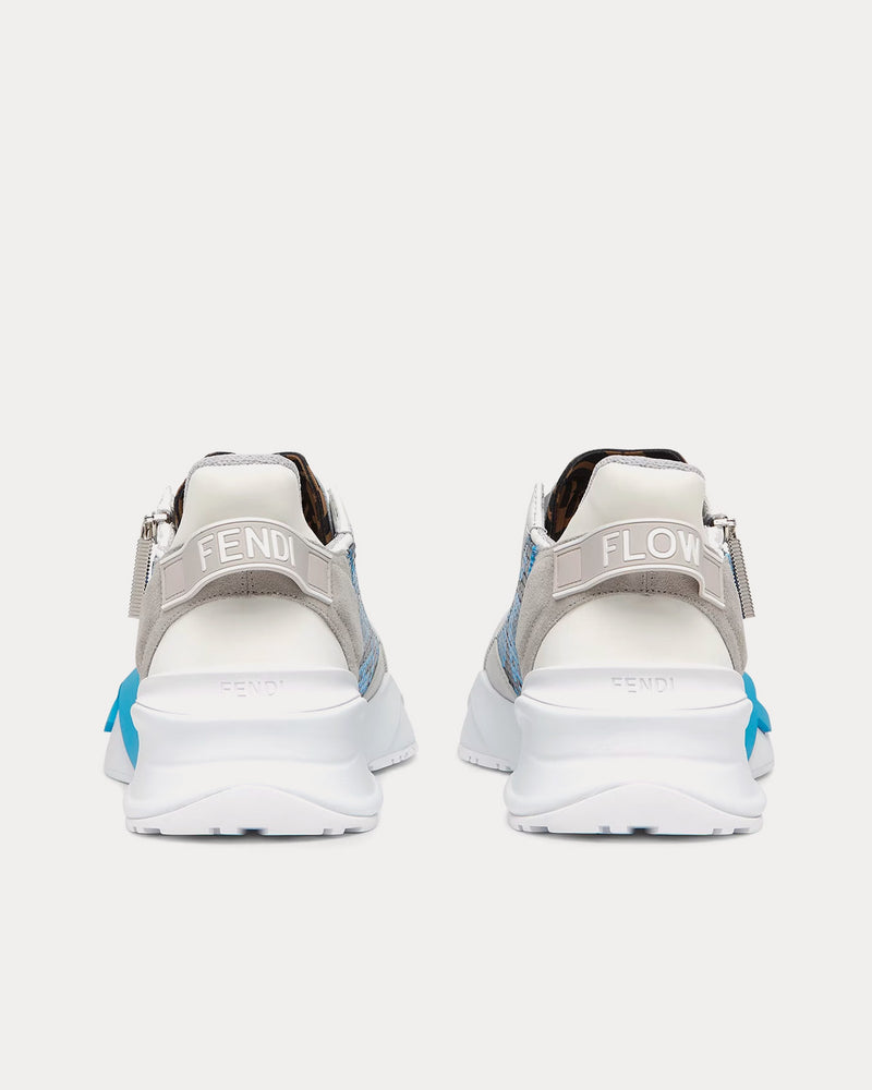 Fendi Flow Elaphe Light Blue Low Top Sneakers - 4