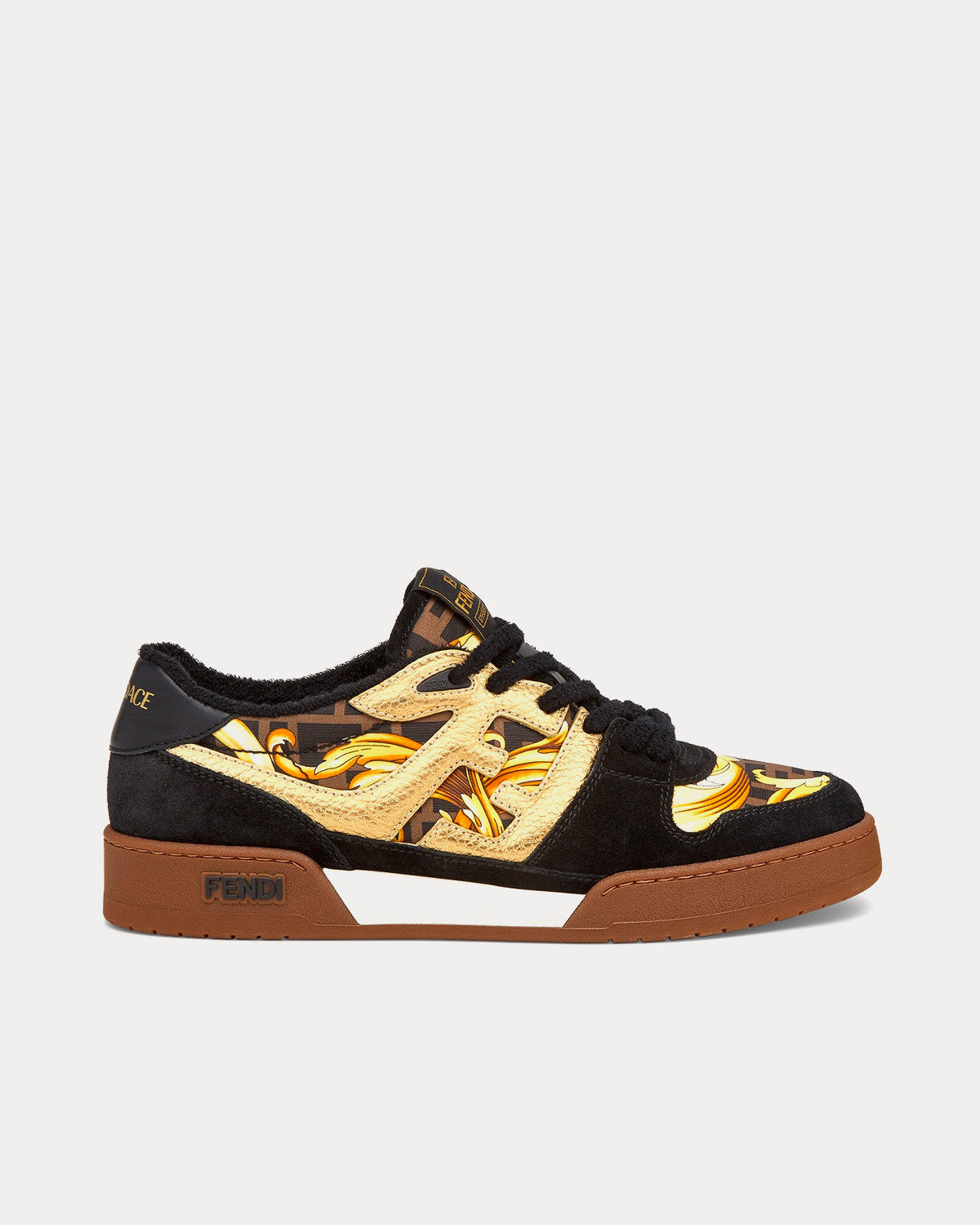 Fendi Men's Match Fendace Black Low Top Sneakers