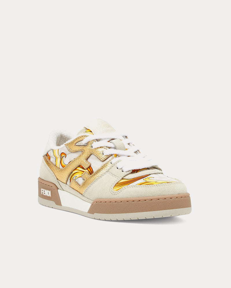 Fendi Match Fendace Beige Low Top Sneakers - 3