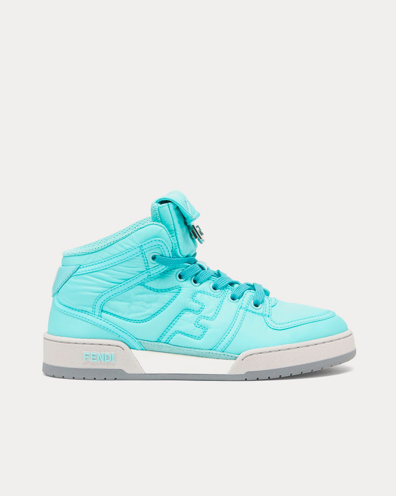 Fendi Match Nylon Turquoise  High Top Sneakers - 1