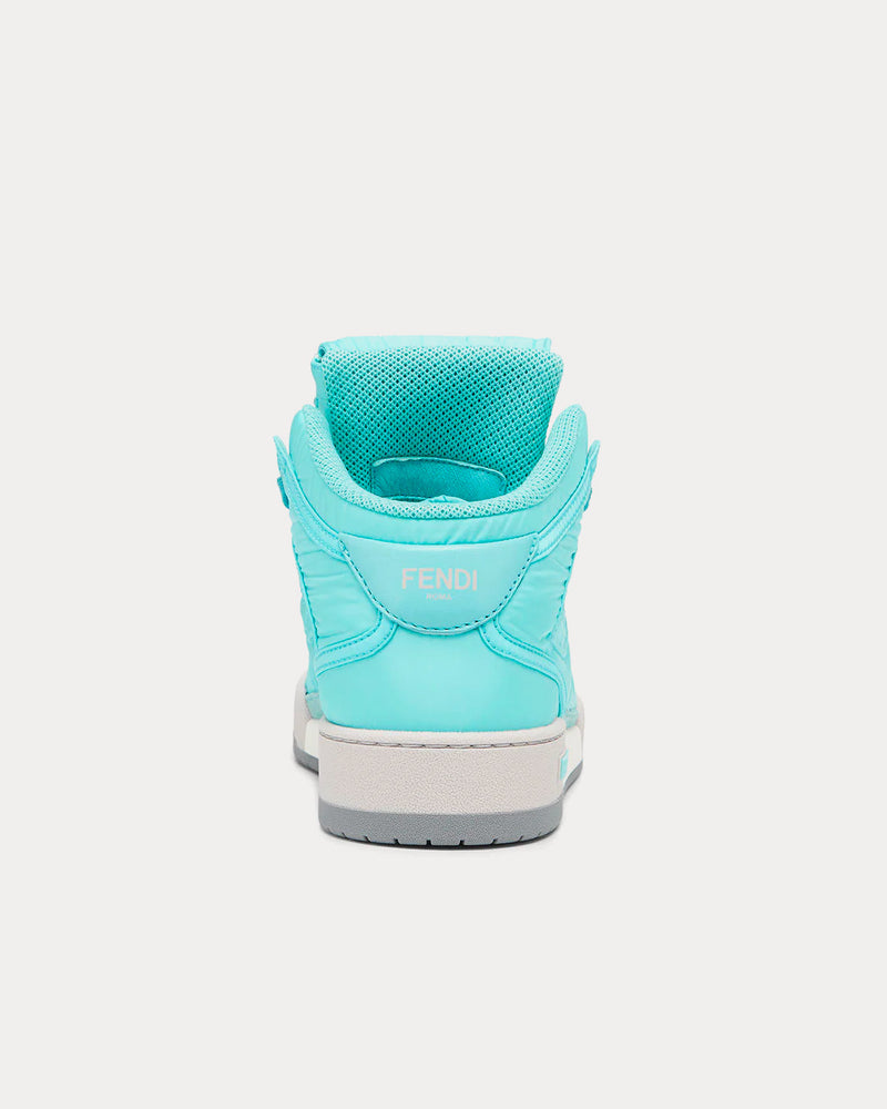 Fendi Match Nylon Turquoise  High Top Sneakers - 3