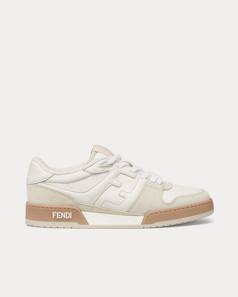 Fendi Match Suede White Low Top Sneakers - 1