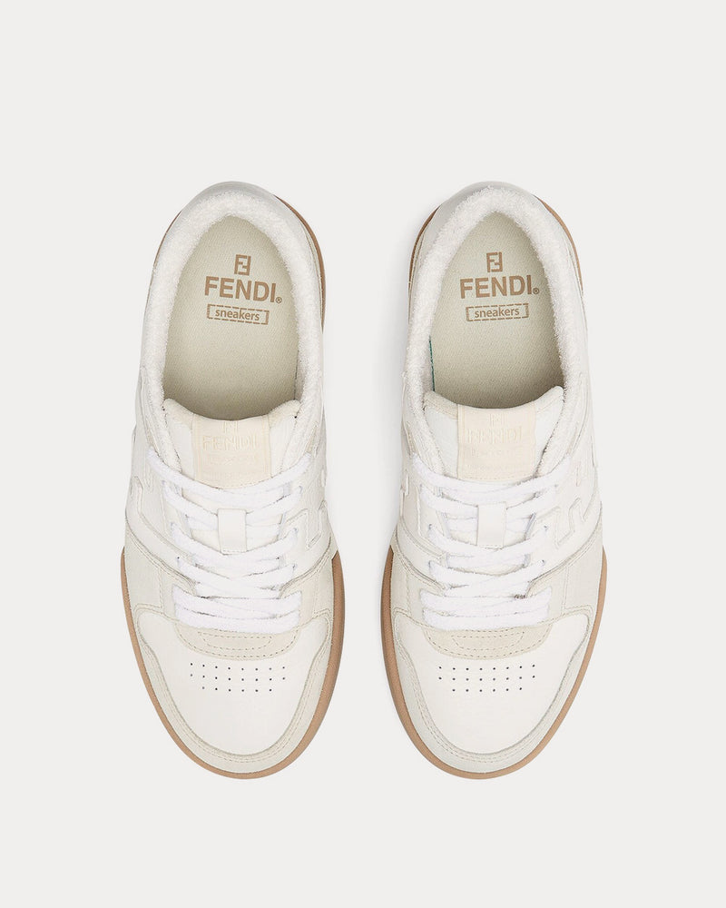 Fendi Match Suede White Low Top Sneakers - 2