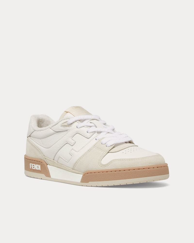 Fendi Match Suede White Low Top Sneakers - 3