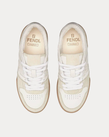 Fendi Match Suede White Low Top Sneakers - 2