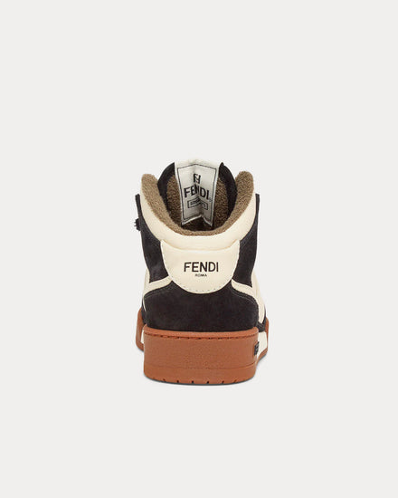 Fendi Match Leather Black / White High Top Sneakers - 4