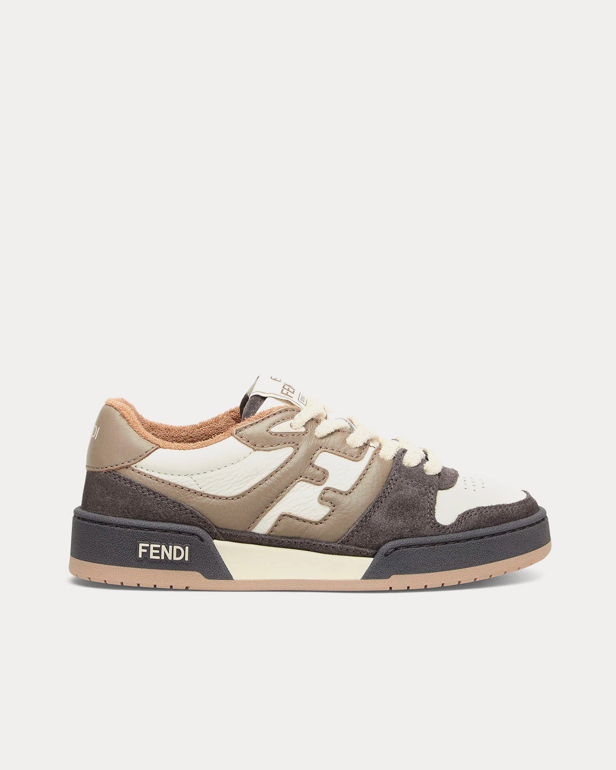 meubilair ze zoogdier Fendi Match Leather Dove Grey / Brown Low Top Sneakers - Sneak in Peace
