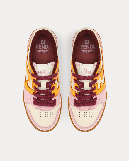 Fendi Match Suede Pink Low Top Sneakers - 2
