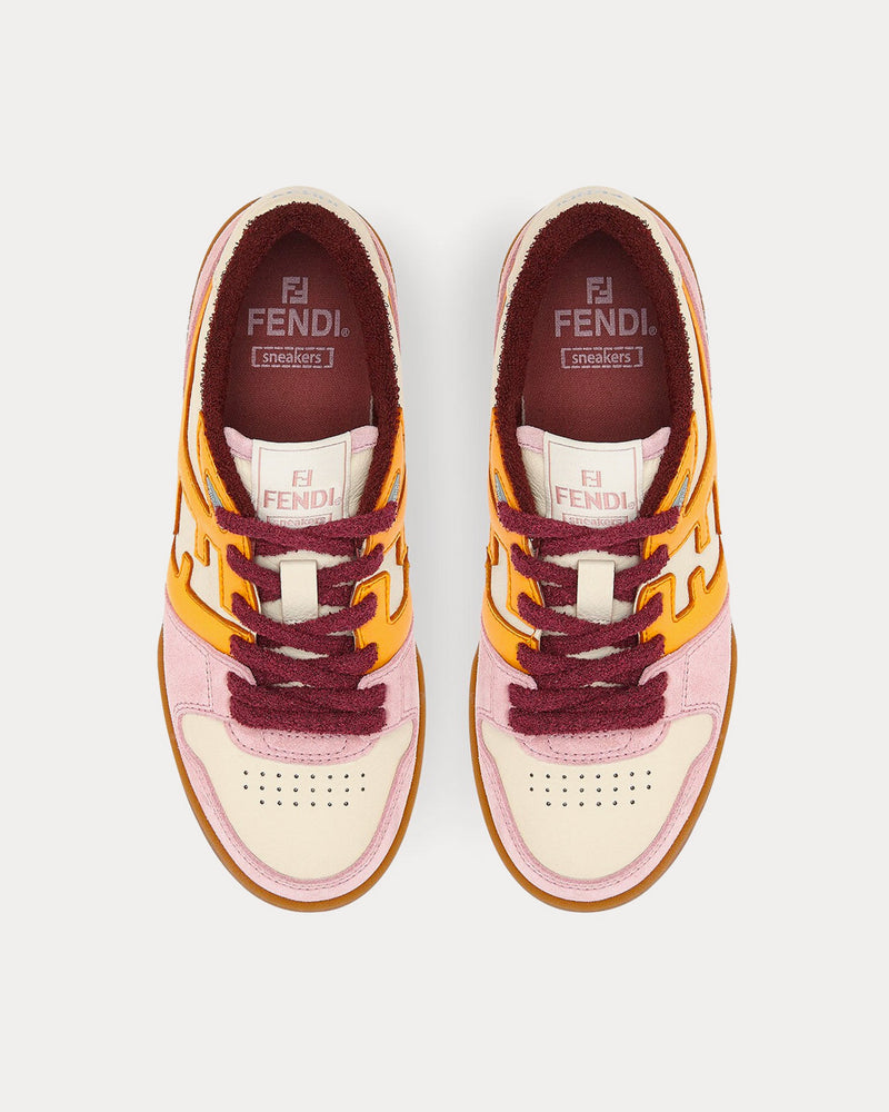 Fendi Match Suede Pink Low Top Sneakers - 2