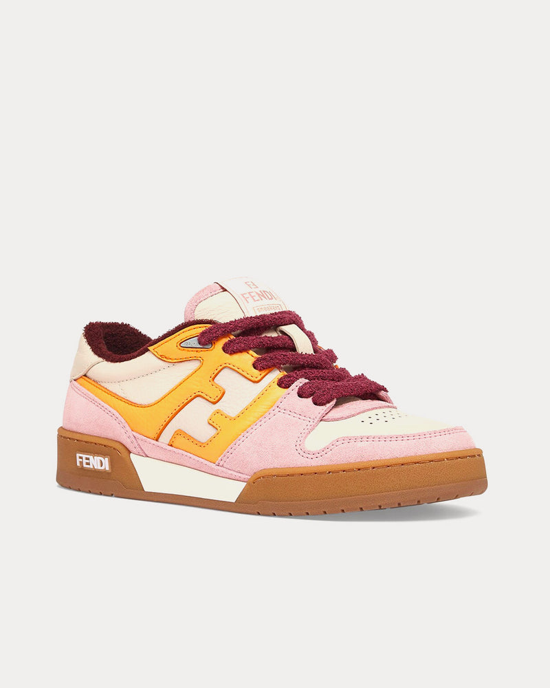 Fendi Match Suede Pink Low Top Sneakers - 3