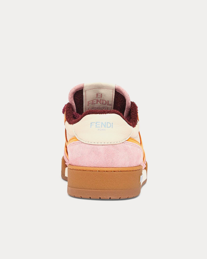 Fendi Match Suede Pink Low Top Sneakers - 4