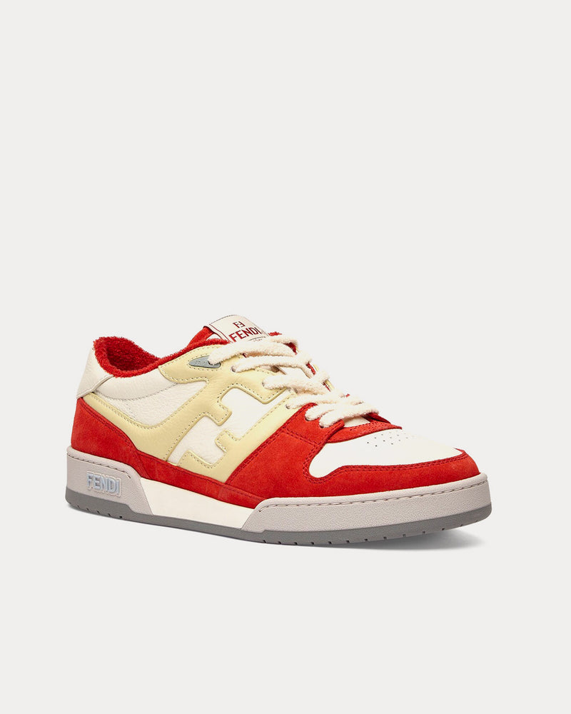 Fendi Match Leather Red Low Top Sneakers - 3