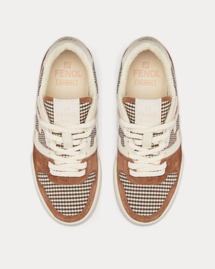 Fendi Match Suede Brown Low Top Sneakers - 2