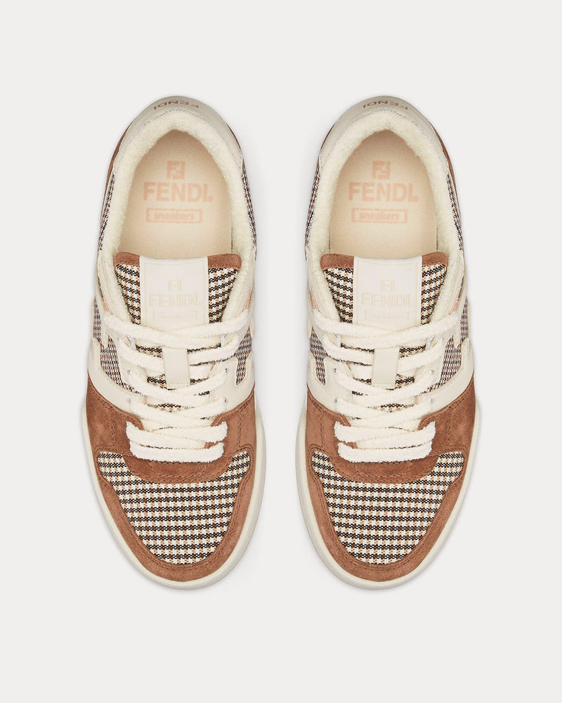 Fendi Match Suede Brown Low Top Sneakers - 2