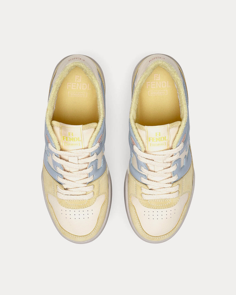 Fendi Match Suede Yellow Low Top Sneakers - 2