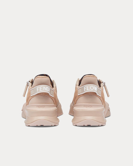 Fendi Flow Leather Beige Low Top Sneakers - 4