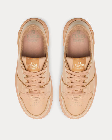Fendi Fashion Show Leather Pink Beige Low Top Sneakers - 2