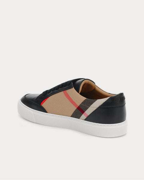 Burberry salmond leather and cotton sneakers Clearance