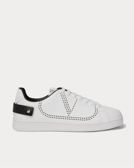 Valentino Backnet Perforated Leather  White low top sneakers - 1