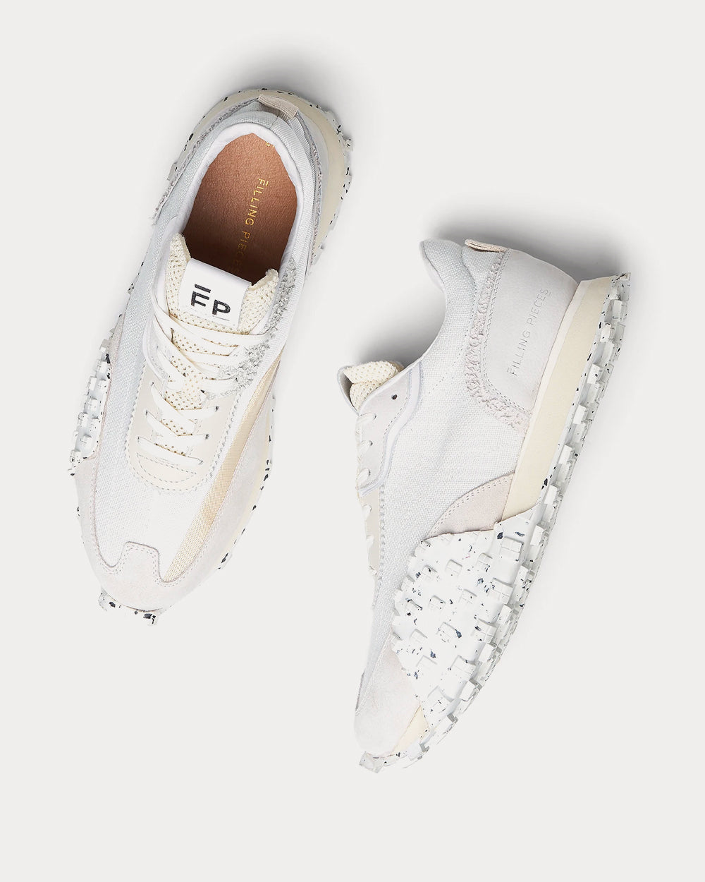 Filling Pieces - Crease Runner Sprint All White Low Top Sneakers