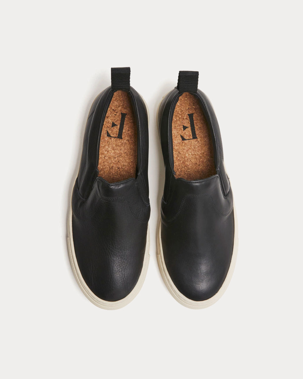 Flattered - Haga Leather Black Slip On Sneakers