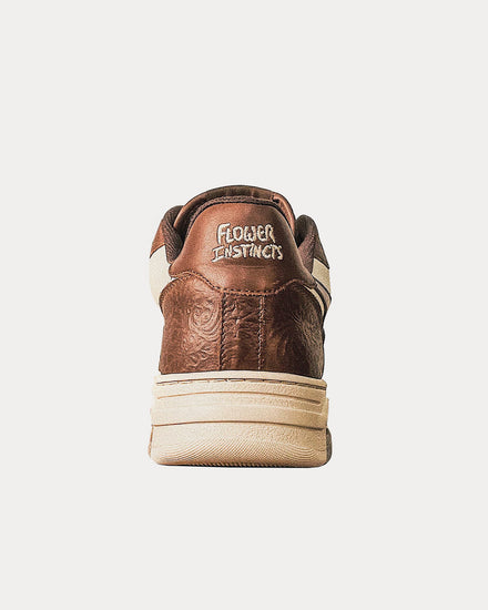 Flower Instincts Leather Tobacco Low Top Sneakers - 2
