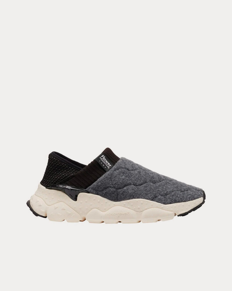 Shop Flower Mountain CAMP UNI Fabric Sneakers in Off White
