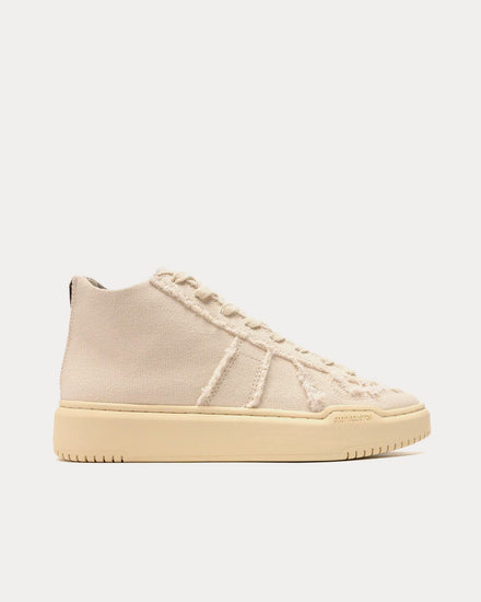 Foot Industry German Canvas Off-White High Top Sneakers - 1