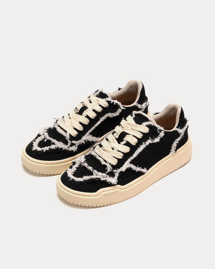Foot Industry Urban Basketball Canvas Black Low Top Sneakers - 3