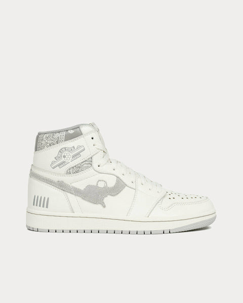 One In The Chamber Gun Metal White High Top Sneakers