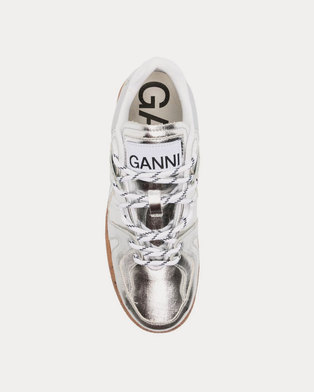 Ganni - Vegea Metallic Silver Low Top Sneakers