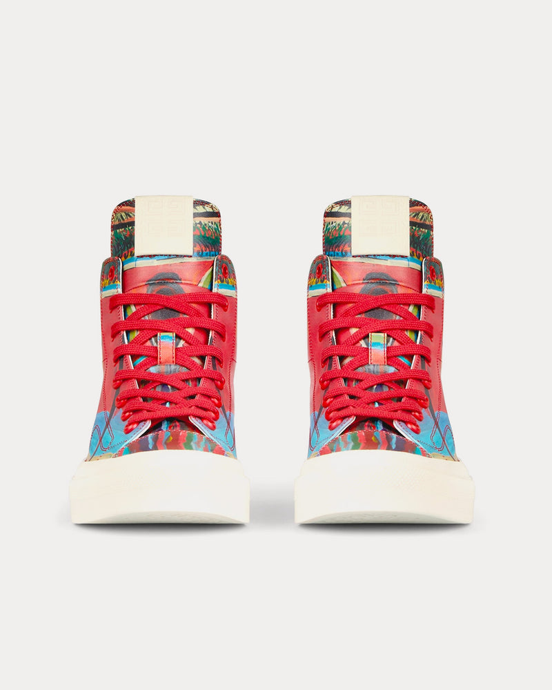 Givenchy x Josh Smith City in Reaper Print Leather Multi High Top Sneakers - 3