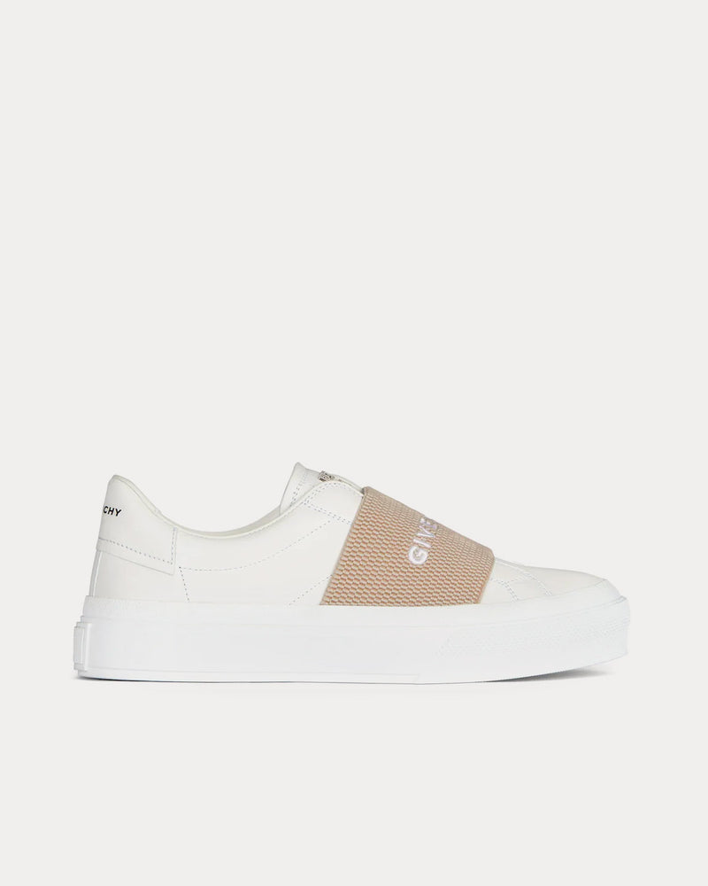 Givenchy City Sport in Leather with Givenchy Webbing White / Beige Low Top Sneakers - 1