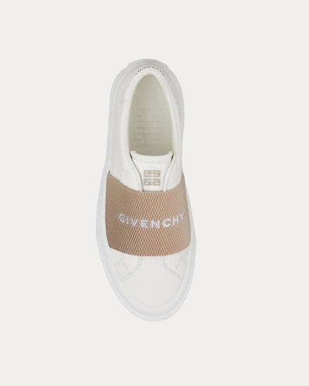 Givenchy City Sport in Leather with Givenchy Webbing White / Beige Low Top Sneakers - 2
