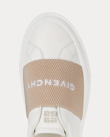 Givenchy City Sport in Leather with Givenchy Webbing White / Beige Low Top Sneakers - 5