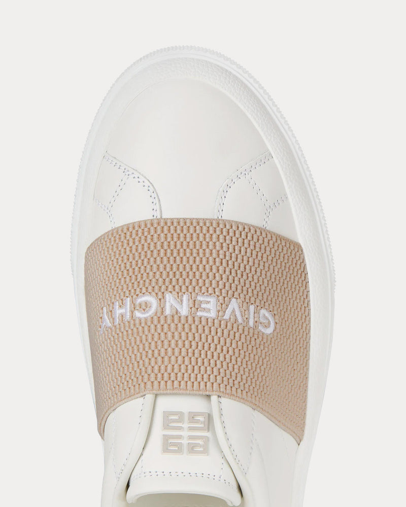 Givenchy City Sport in Leather with Givenchy Webbing White / Beige Low Top Sneakers - 5