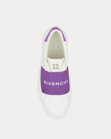 Givenchy City Sport Leather White / Purple Low Top Sneakers - 2