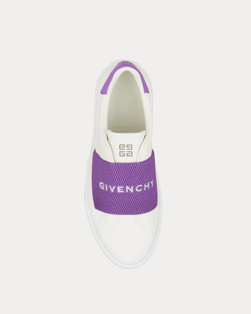 Givenchy City Sport Leather White / Purple Low Top Sneakers - 2