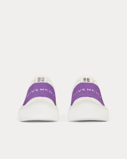 Givenchy City Sport Leather White / Purple Low Top Sneakers - 3
