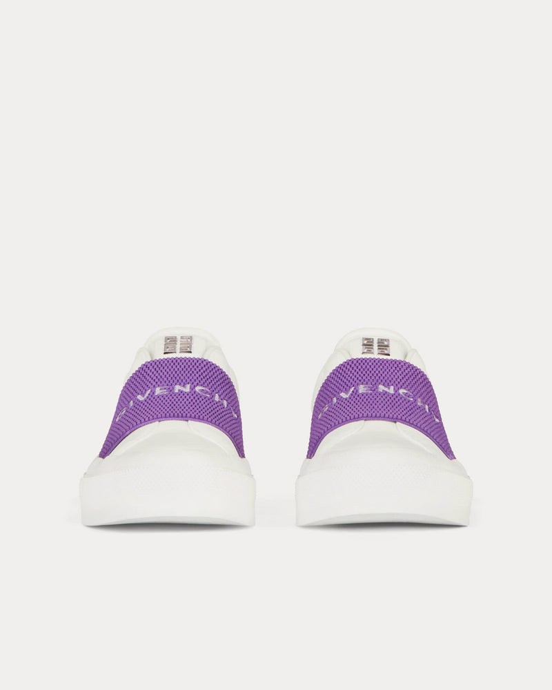 Givenchy City Sport Leather White / Purple Low Top Sneakers - 3