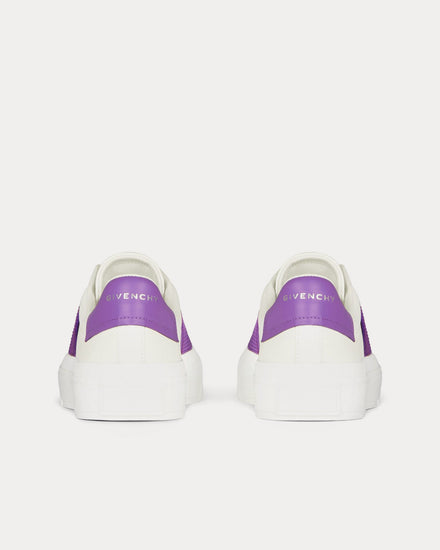 Givenchy City Sport Leather White / Purple Low Top Sneakers - 4