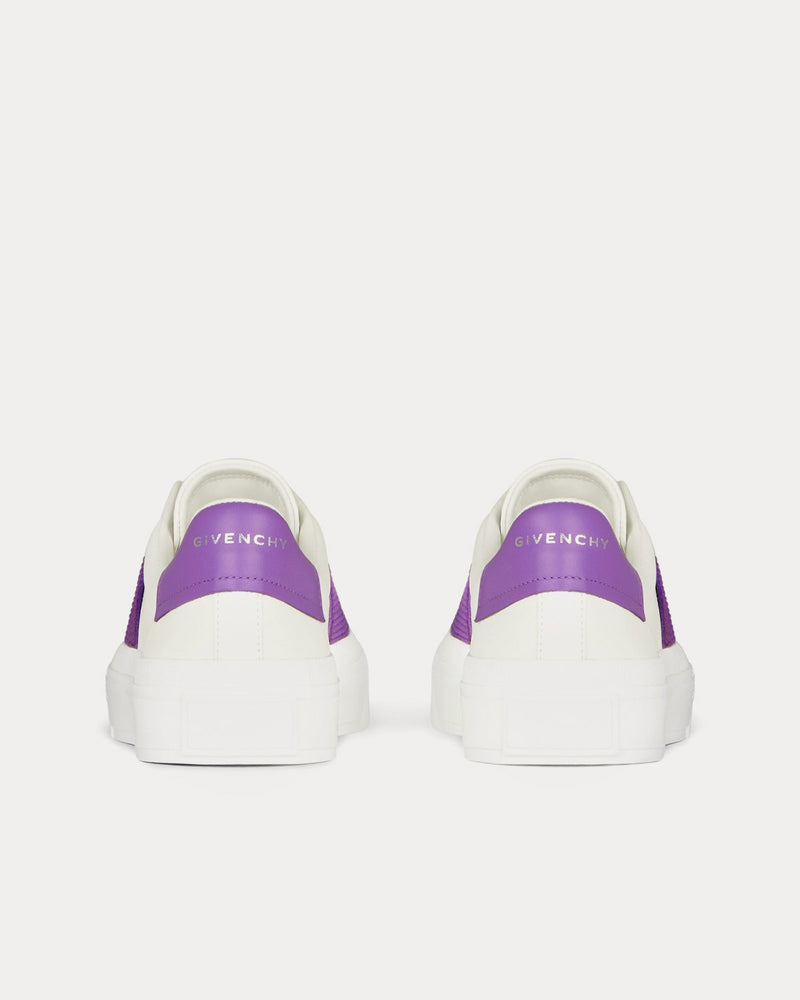 Givenchy City Sport Leather White / Purple Low Top Sneakers - 4
