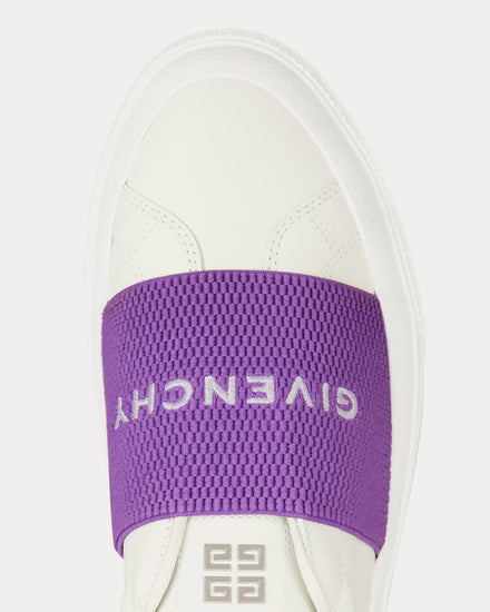 Givenchy City Sport Leather White / Purple Low Top Sneakers - 5