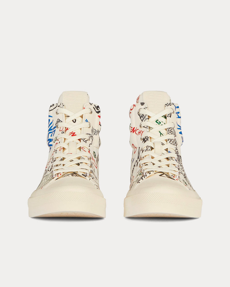 Givenchy City Graffiti Print Multicolour High Top Sneakers - 3