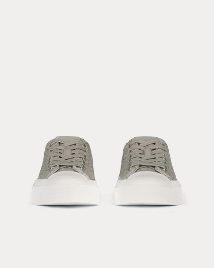 Givenchy City 4G Embroidered Canvas Storm Grey Low Top Sneakers - 3