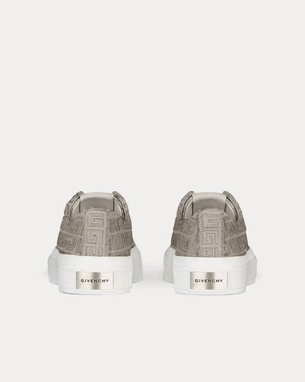 Givenchy City 4G Embroidered Canvas Storm Grey Low Top Sneakers - 4
