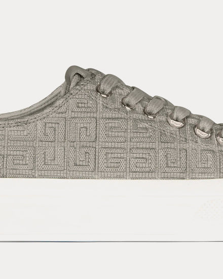 Givenchy City 4G Embroidered Canvas Storm Grey Low Top Sneakers - 5